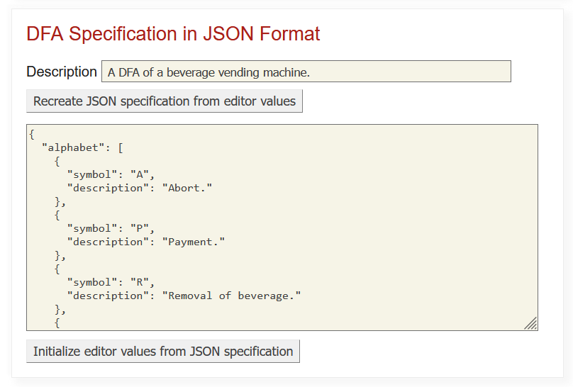 BeverageVending JSON