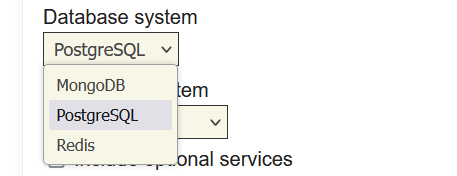 Auswahl der Datenbank